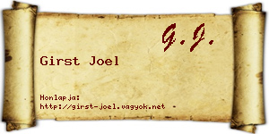 Girst Joel névjegykártya